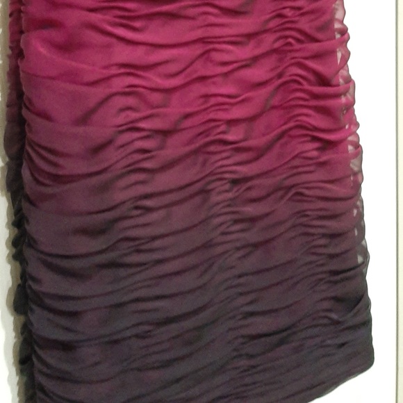 ADRIANNA PAPELL RUCHED PURPLE OMBRÉ SLEEVELESS DRESS SIZE 6 - Picture 6 of 15